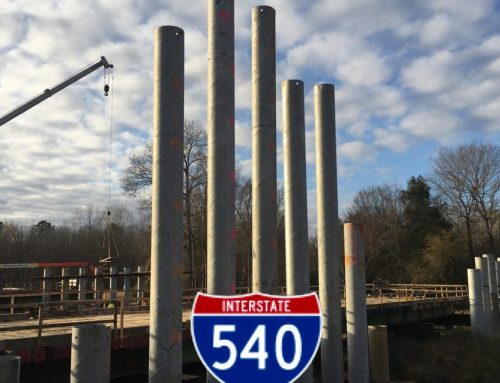 AGA Puts Galvan’s Work on I-540 Bridge Piles and Bearing Plates in Project Gallery
